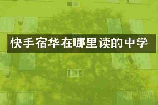 快手宿华在哪里读的中学