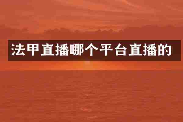 法甲直播哪个平台直播的