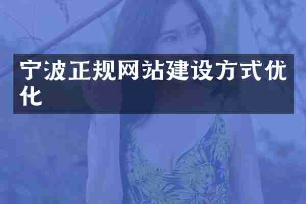 宁波正规网站建设方式优化