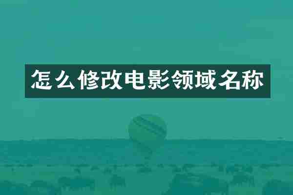 怎么修改电影领域名称