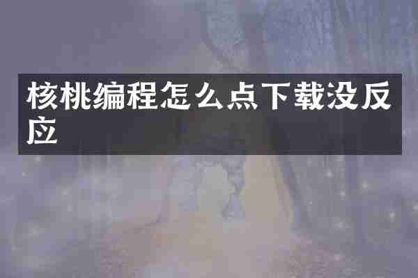 核桃编程怎么点下载没反应