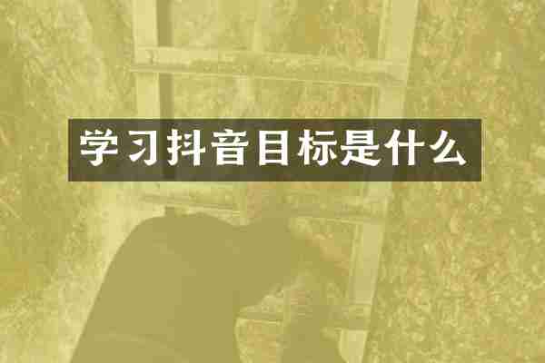 学习抖音目标是什么