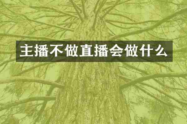 主播不做直播会做什么