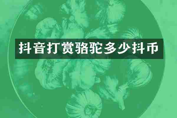 抖音打赏骆驼多少抖币