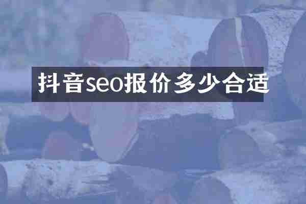 抖音seo报价多少合适