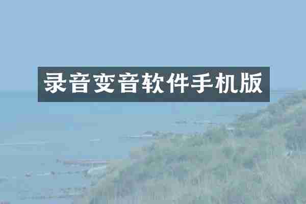 录音变音软件手机版