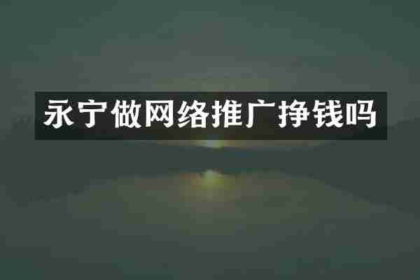 永宁做网络推广挣钱吗