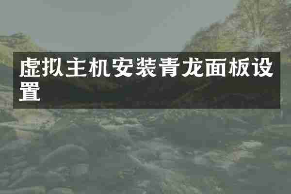 虚拟主机安装青龙面板设置