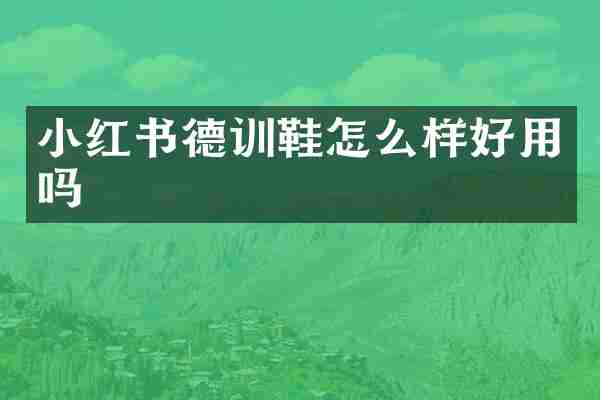 小红书德训鞋怎么样好用吗