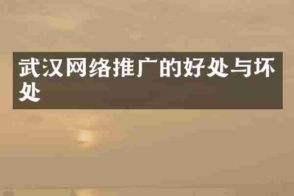 武汉网络推广的好处与坏处