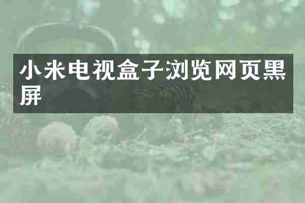 小米电视盒子浏览网页黑屏
