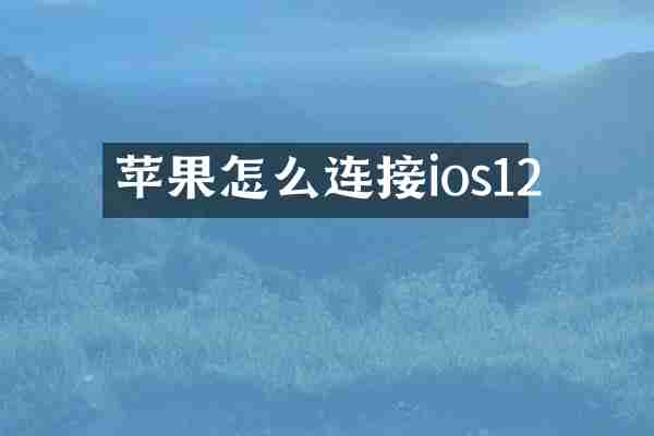 苹果怎么连接ios12