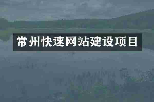 常州快速网站建设项目