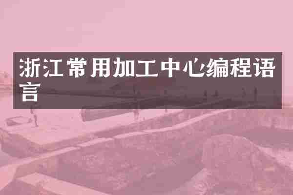 浙江常用加工中心编程语言
