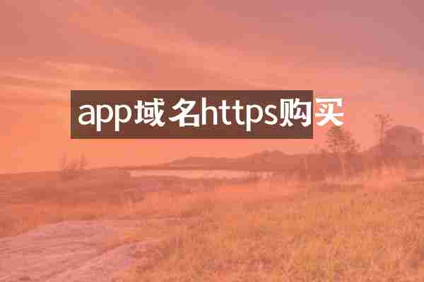 app域名https购买