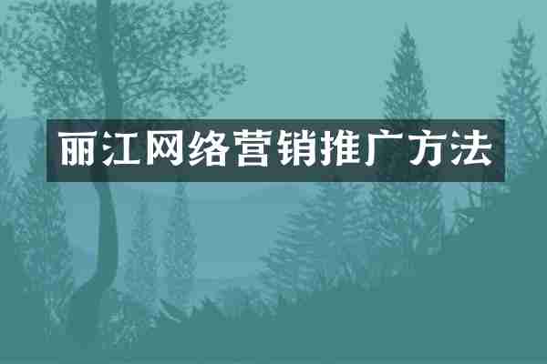 丽江网络营销推广方法