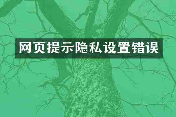 网页提示隐私设置错误