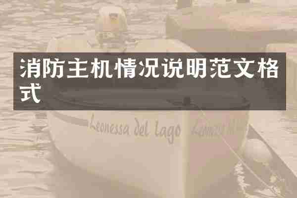 消防主机情况说明范文格式