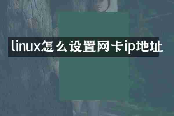 linux怎么设置网卡ip地址