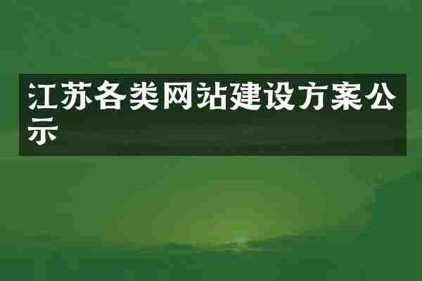 江苏各类网站建设方案公示