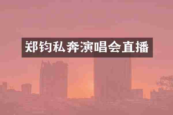 郑钧私奔演唱会直播