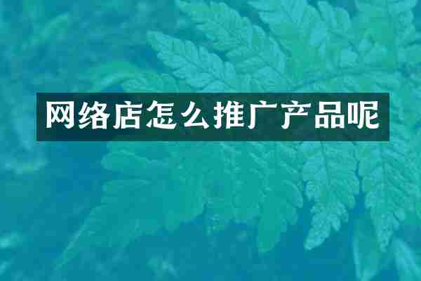 网络店怎么推广产品呢