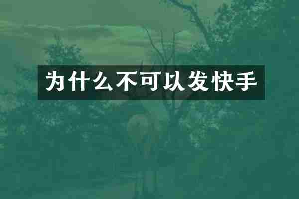 为什么不可以发快手