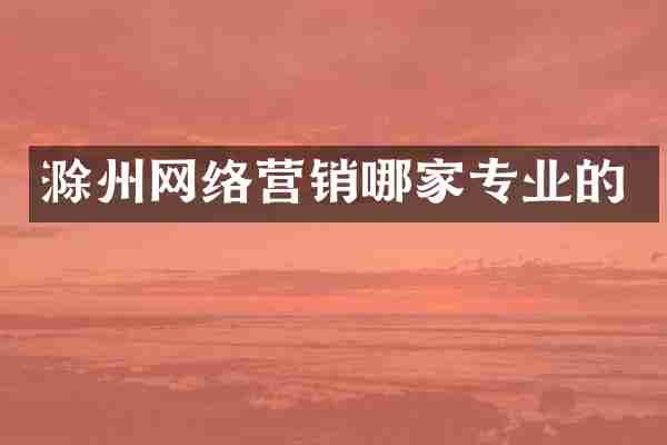 滁州网络营销哪家专业的