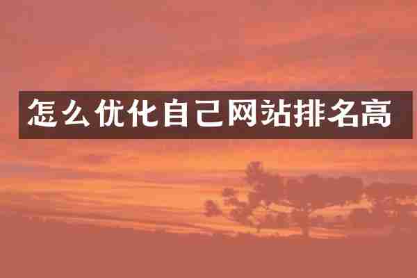 怎么优化自己网站排名高