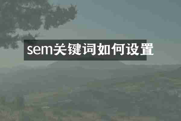 sem关键词如何设置