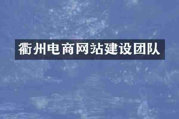 衢州电商网站建设团队