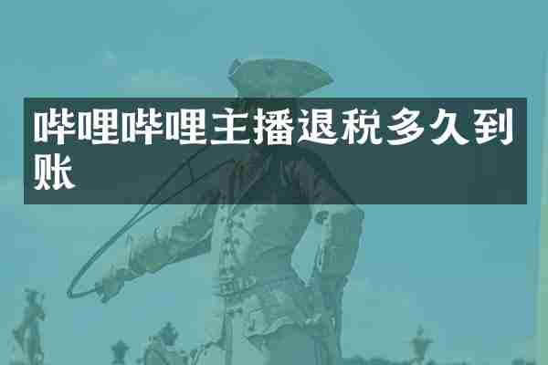 哔哩哔哩主播退税多久到账
