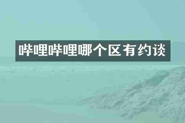 哔哩哔哩哪个区有约谈