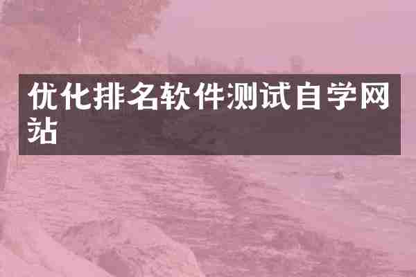优化排名软件测试自学网站