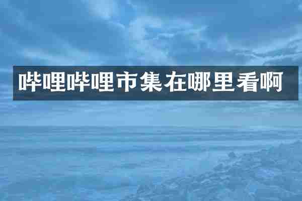 哔哩哔哩市集在哪里看啊