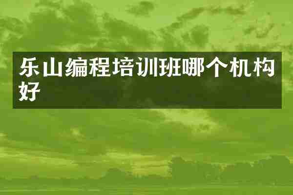 乐山编程培训班哪个机构好