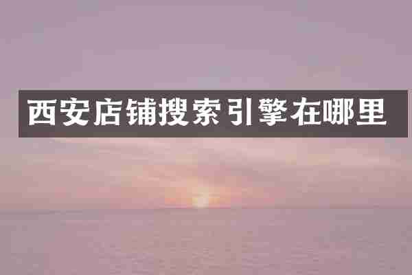 西安店铺搜索引擎在哪里