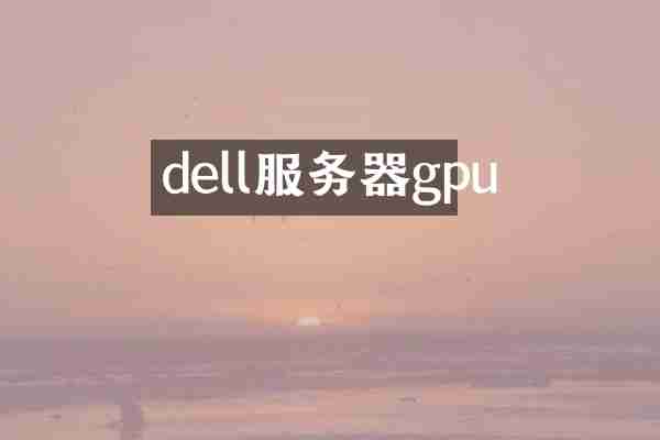 dell服务器gpu