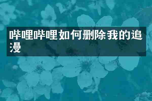 哔哩哔哩如何删除我的追漫