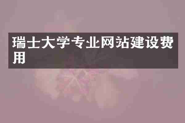 瑞士大学专业网站建设费用