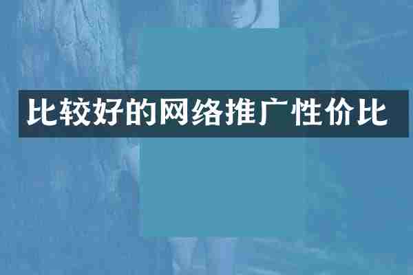 比较好的网络推广性价比