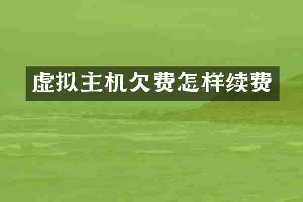 虚拟主机欠费怎样续费
