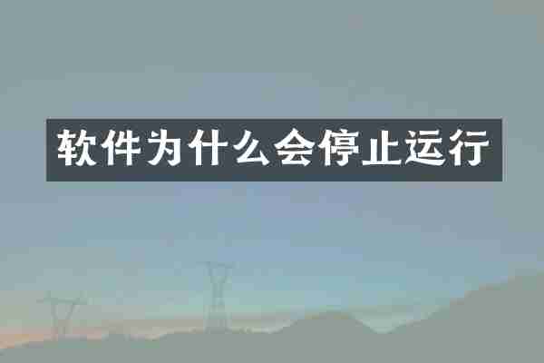 软件为什么会停止运行