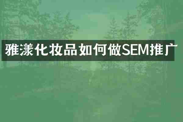 雅漾化妆品如何做SEM推广