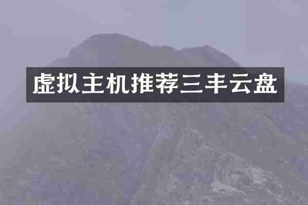 虚拟主机推荐三丰云盘