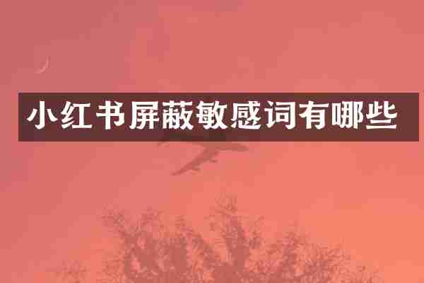 小红书屏蔽敏感词有哪些