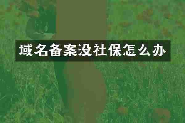 域名备案没社保怎么办