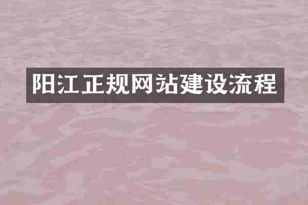 阳江正规网站建设流程