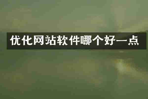 优化网站软件哪个好一点