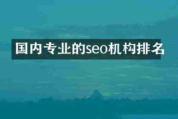国内专业的seo机构排名